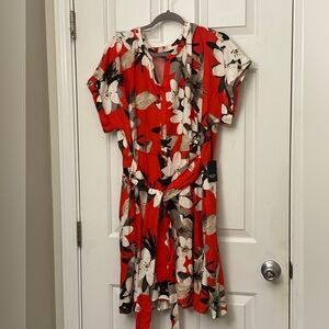 Vibrant Floral Red Dress - Simply Vera Vera Wang, XXL - New with Tags